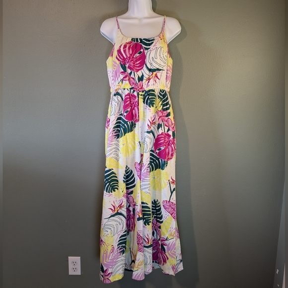Nicole Miller Pants - Nicole Miller Wide Leg Tropical Print Jumpsuit Romper NWOT Size S